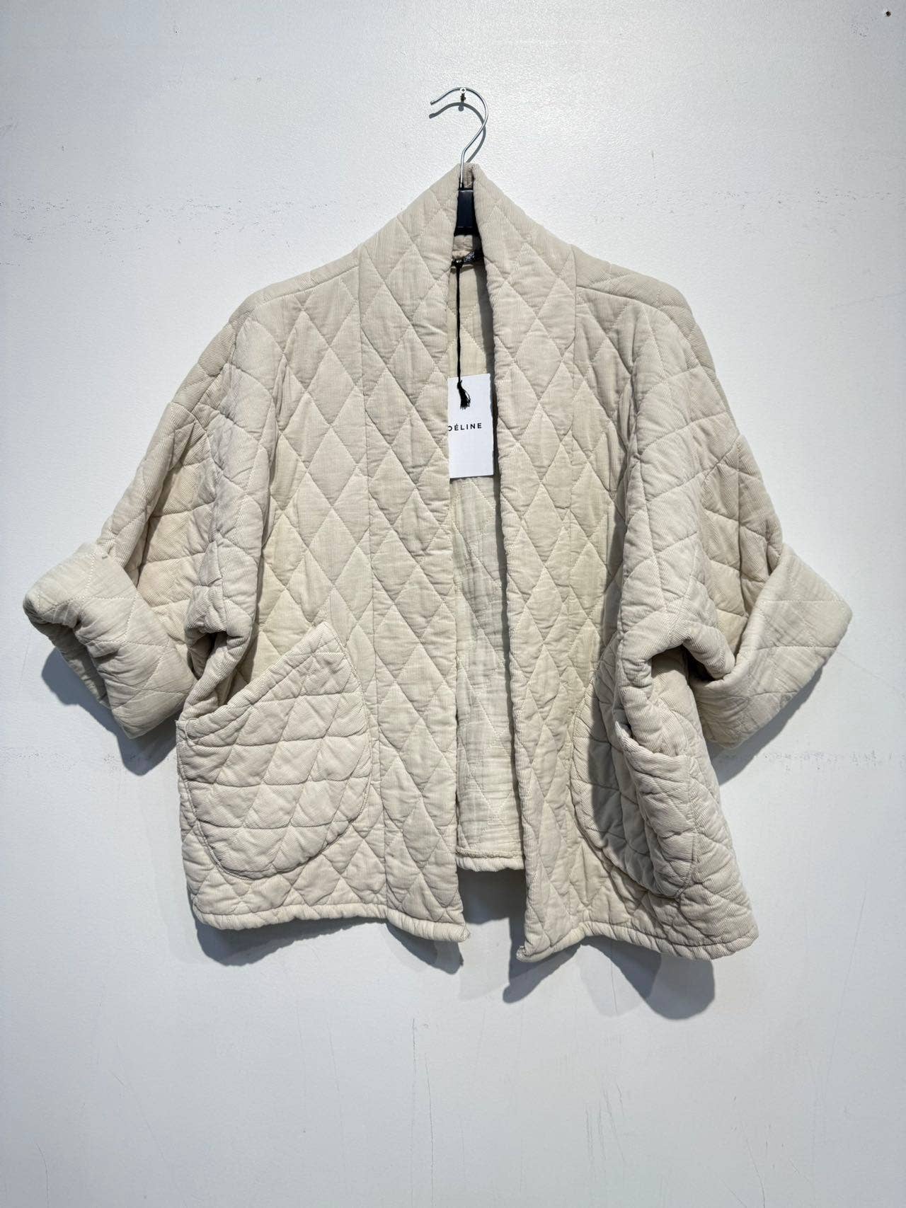 2442-2 velvet quilted jacket: Black