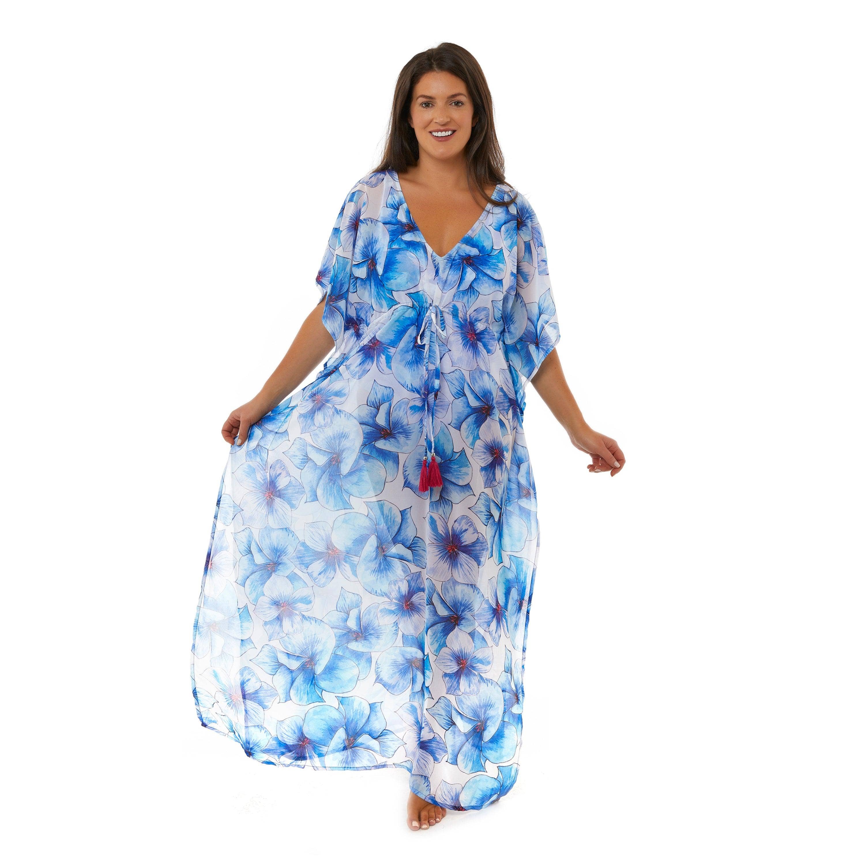 Eleanor Floral Maxi Dress Blue: S/M