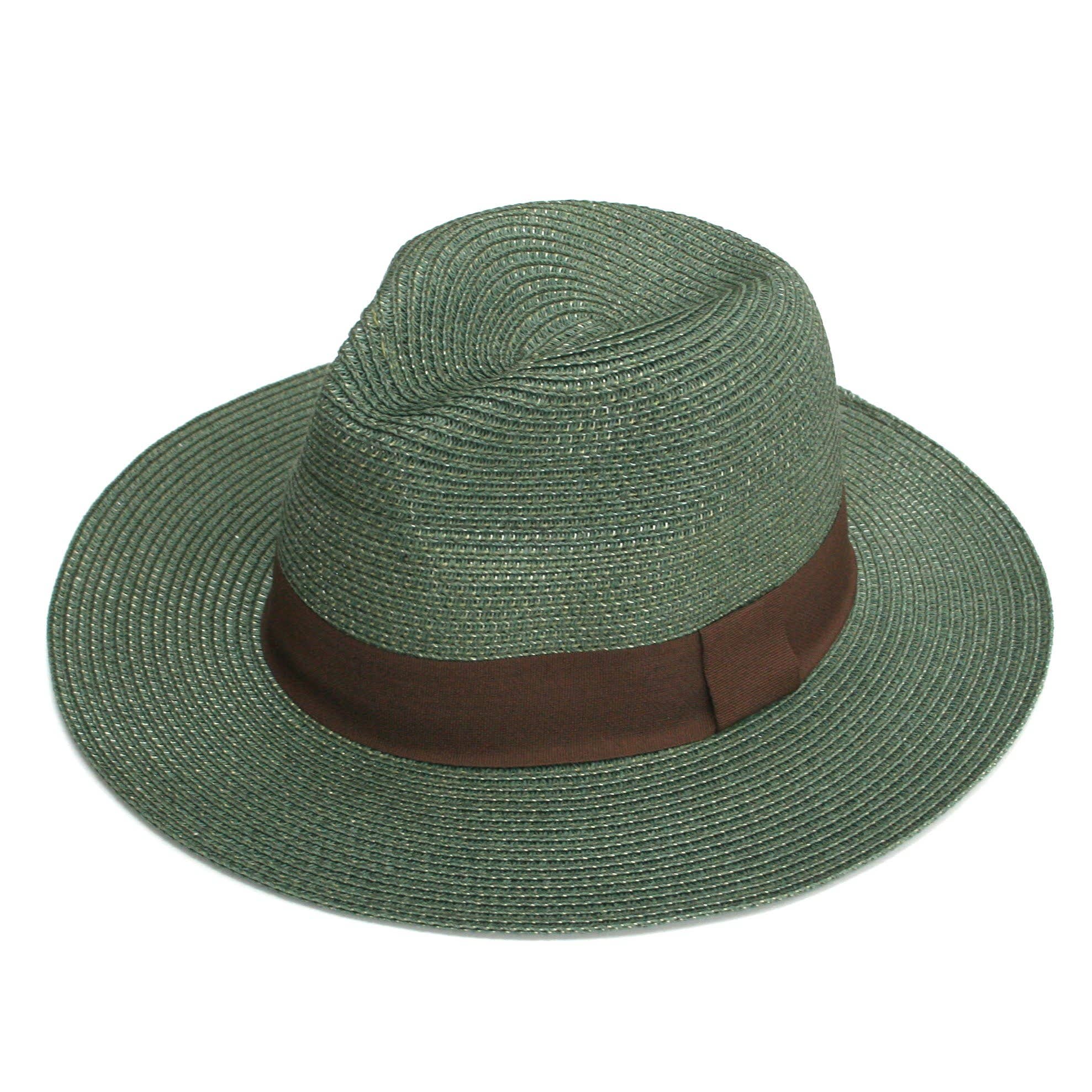 Teal Green Panama Folding Hat (59cm)