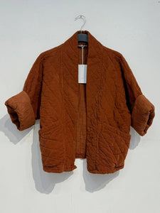 2442-2 velvet quilted jacket: Black