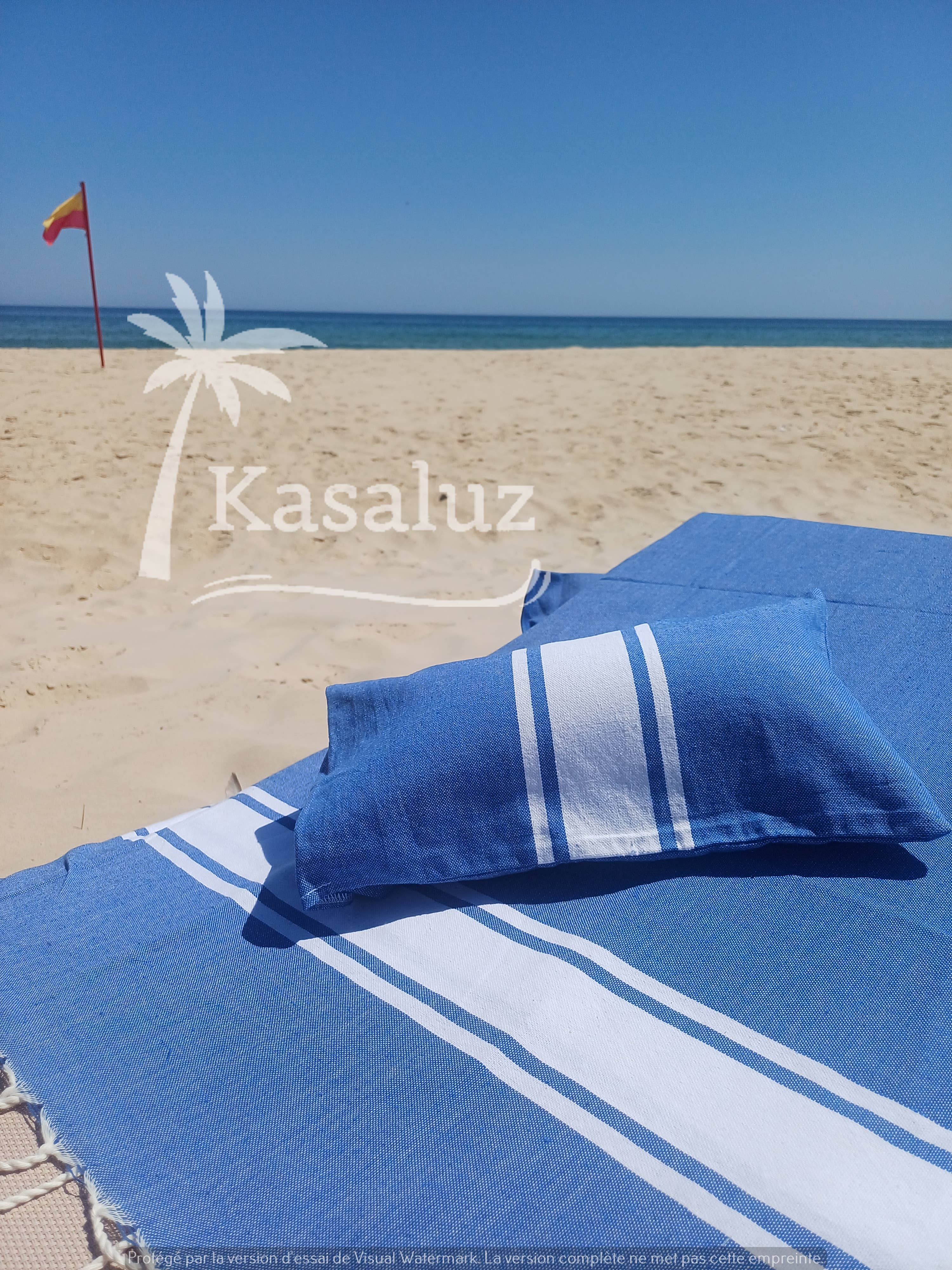 Inflatable Beach Cushion Auténtica Peach Pink 100% Cotton