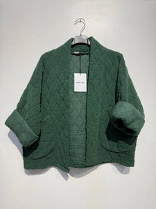 2442-2 velvet quilted jacket: Black