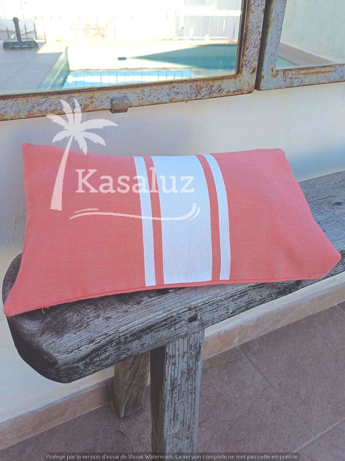 Inflatable beach cushion Auténtica Coral 100% cotton