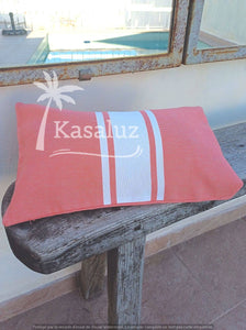 Inflatable beach cushion Auténtica Coral 100% cotton