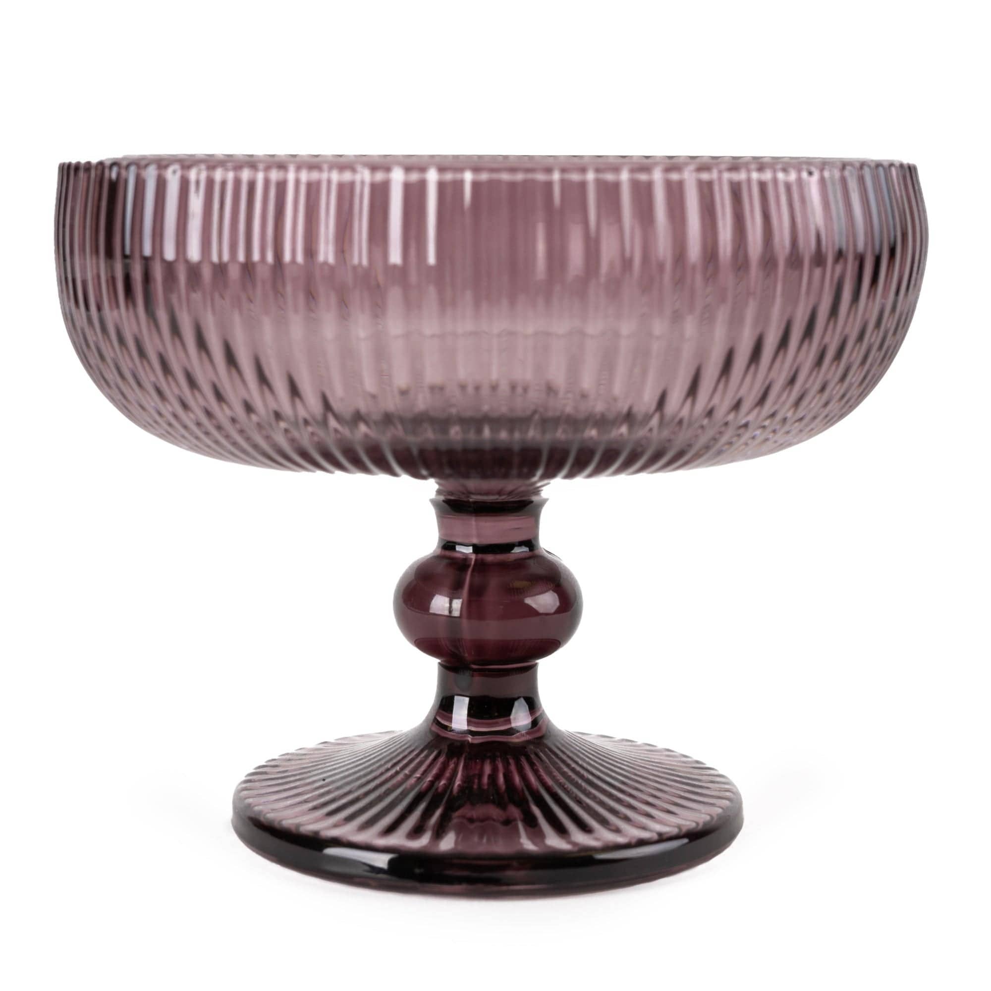 10cm Stemmed Champagne Saucer Glass - Plum 4PK