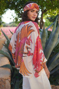 One Hundred Stars Kimono - Crane White