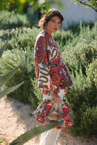 One Hundred Stars Linen Jacket - Fiesta Orange