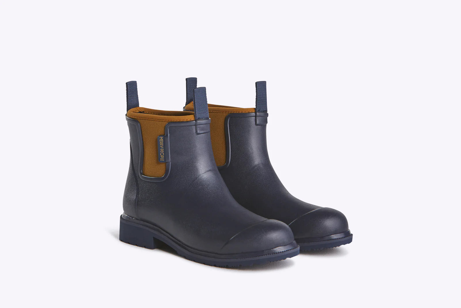 Merry People Bobbi Wellington Boot Oxford Blue & Tan