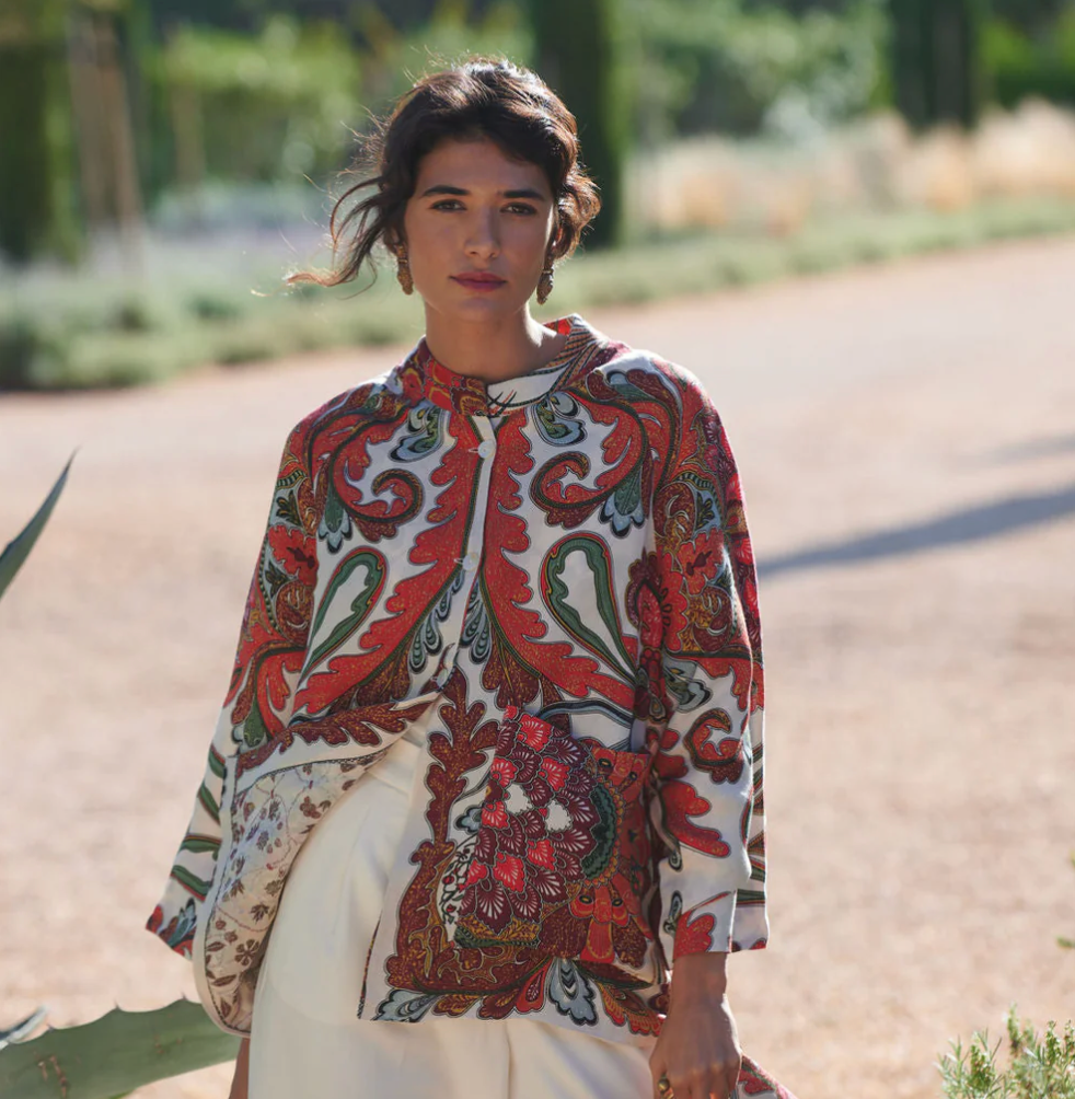 One Hundred Stars Linen Jacket - Fiesta