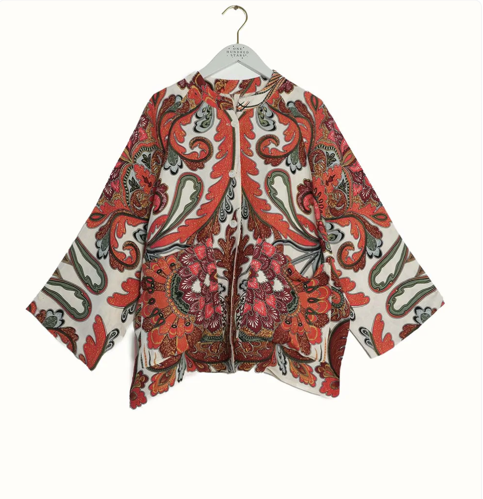 One Hundred Stars Linen Jacket - Fiesta