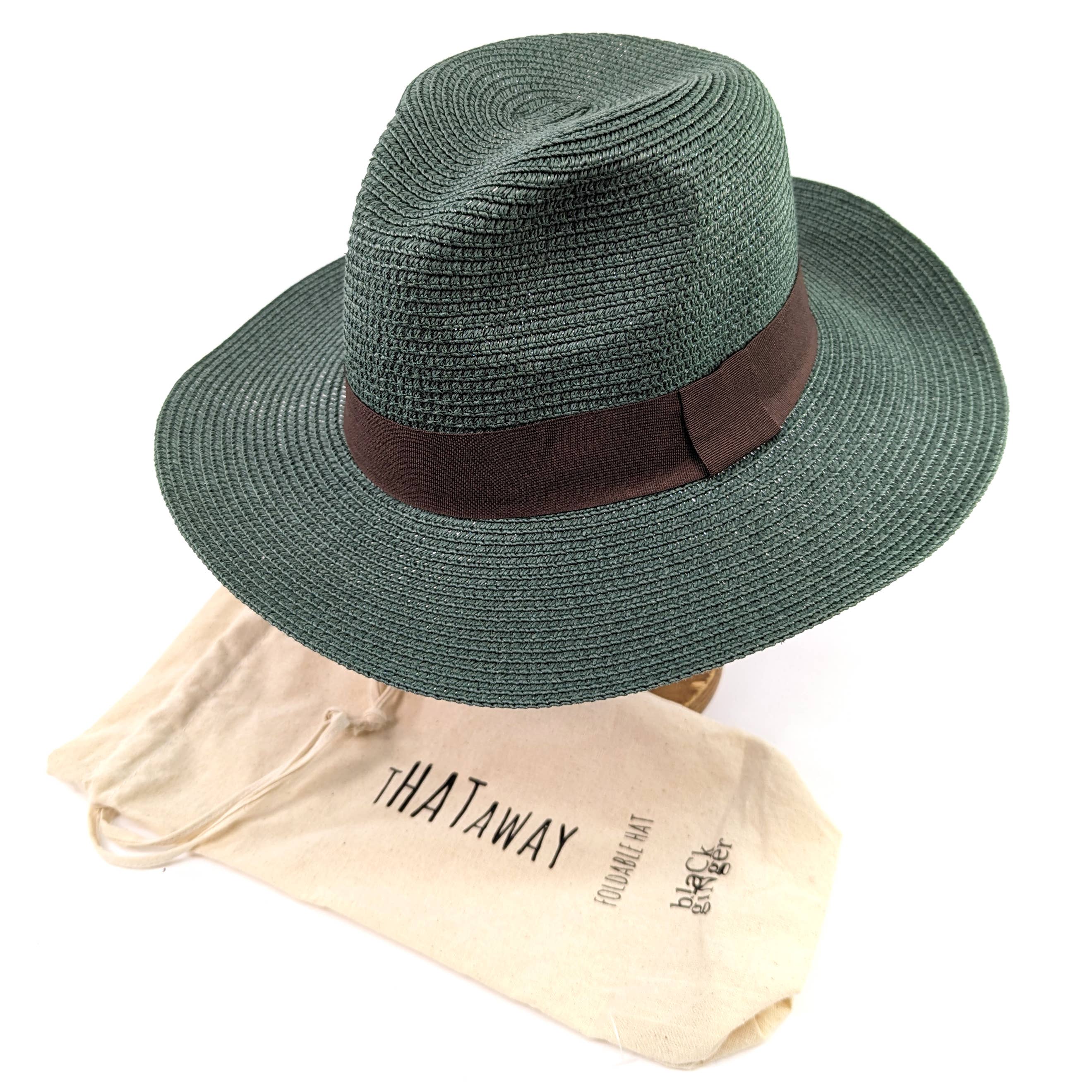 Teal Green Panama Folding Hat (59cm)