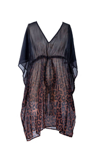 Sahara Leopard V-Neck Kaftan: S/M