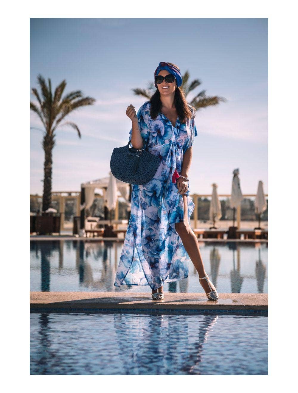 Eleanor Floral Maxi Dress Blue: S/M