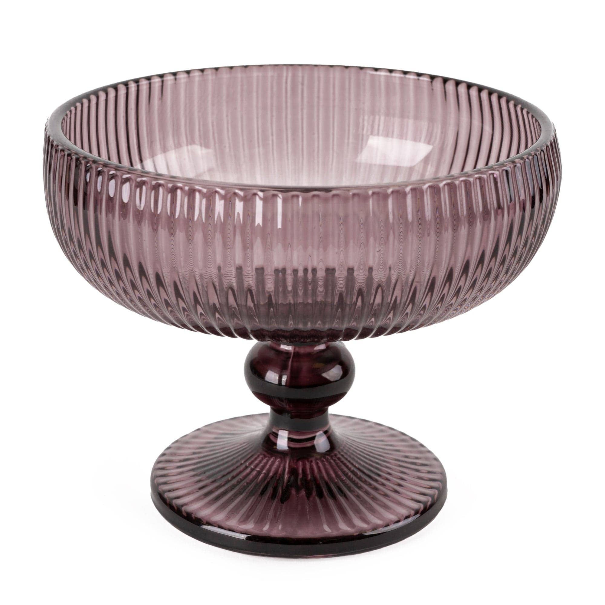 10cm Stemmed Champagne Saucer Glass - Plum 4PK