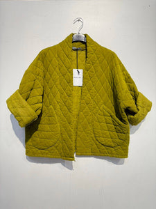 2442-2 velvet quilted jacket: Black