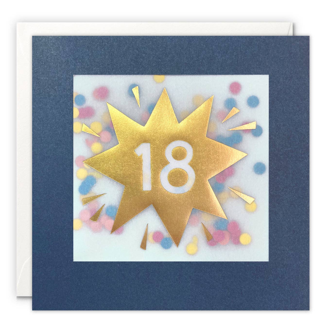 Age 18 Gold Paper Shakies Card
