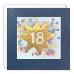 Age 18 Gold Paper Shakies Card