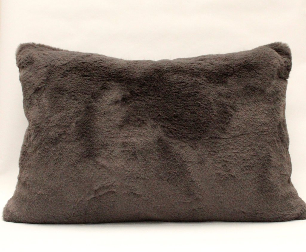 Fur Cushion - Charcoal - The Voewood