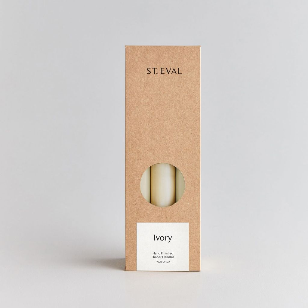 Coloured Dinner Candles - Ivory - The Voewood