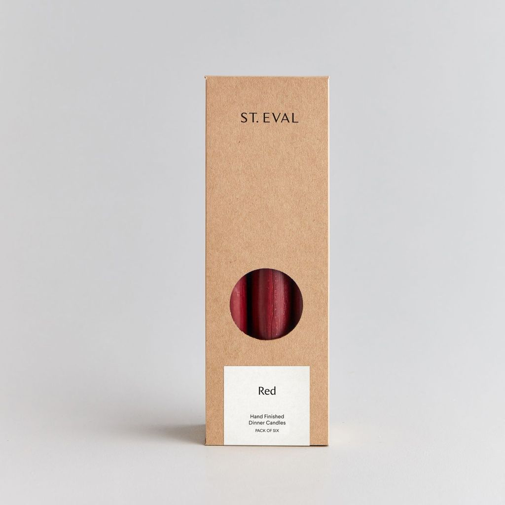 Coloured Dinner Candles - Red - The Voewood