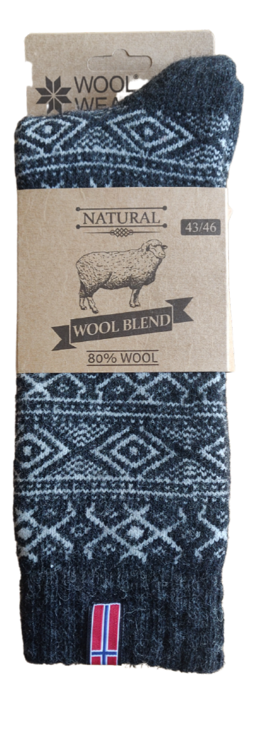 Norwegian Wool Socks - Anthracite - The Voewood