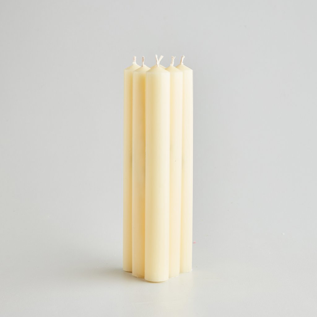 Coloured Dinner Candles - Ivory - The Voewood