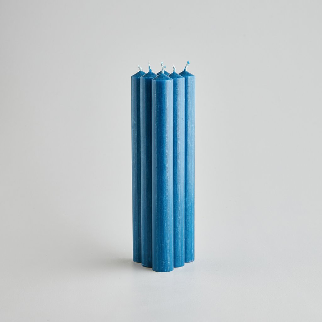 Coloured Dinner Candles - Bedruthan Blue - The Voewood